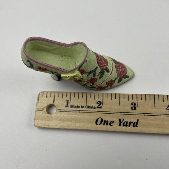 Vintage Miniature Ceramic 3” Shoe And Purse High Heels Floral Lot Of 2 - Picture 5 of 5